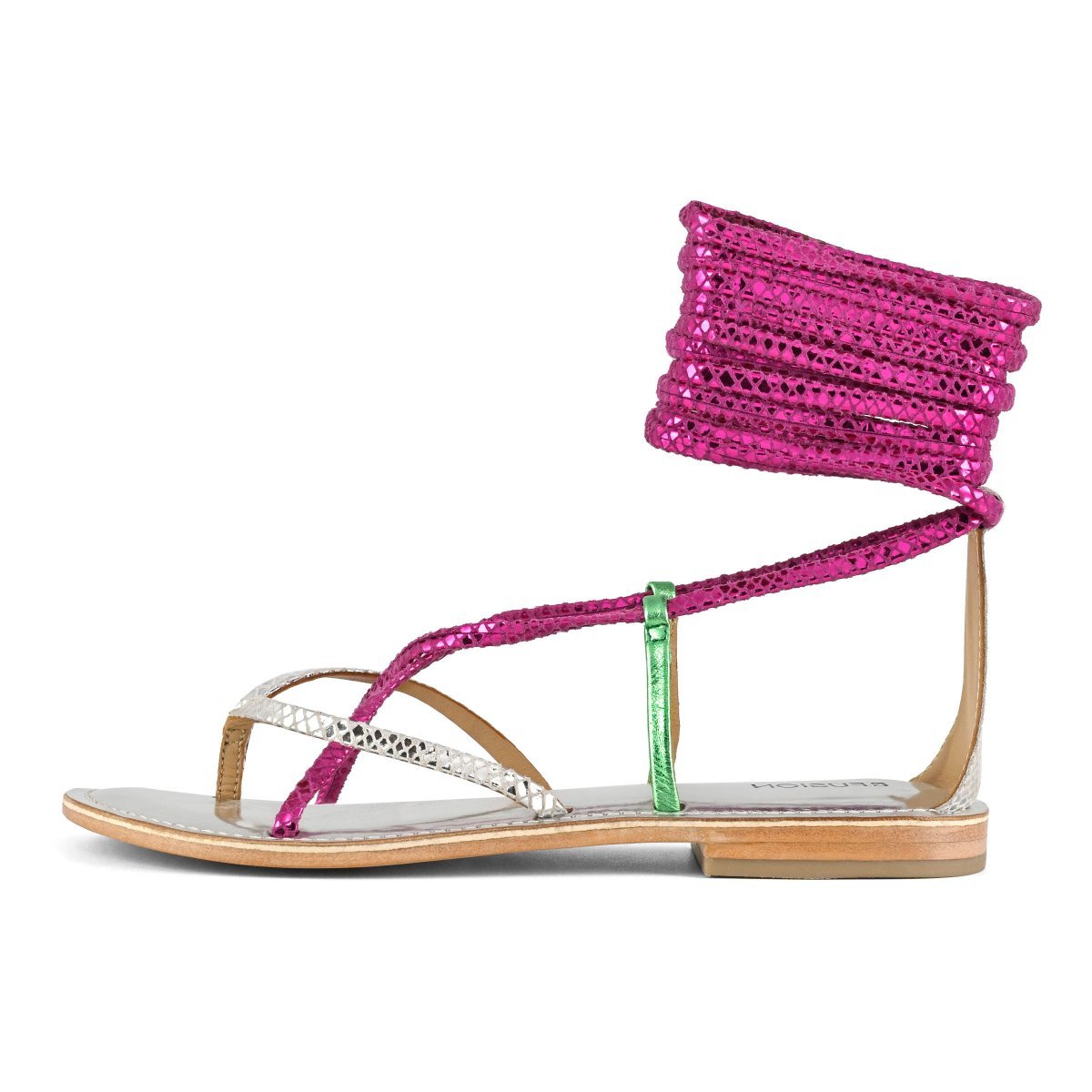 CB FUSION - SANDALO SCHIAVA INFRADITO IN PELLE MULTICOLOR