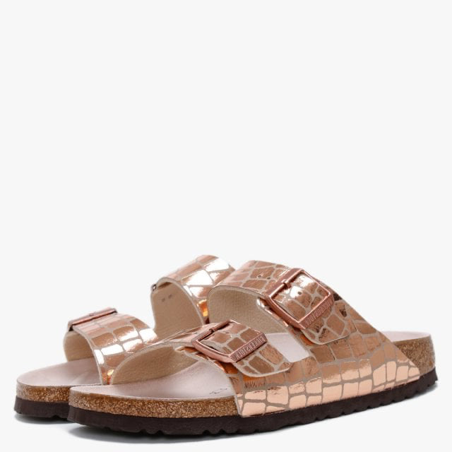 BIRKENSTOCK Arizona Birko-Flor Gator Glam Copper